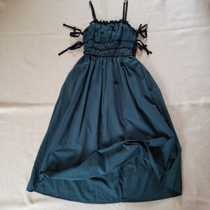 Green Maxi Dress Women's Size Medium Cotton Pirate Gypsy Renaissance